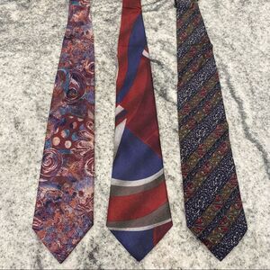 Set of 3 Vintage 1980’s Fun Patterned Ties Andhurst / Domani / Secours